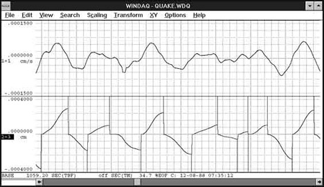 Data Acquisition Waveform - seismic velocity