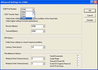 Select an alternate COM port number.